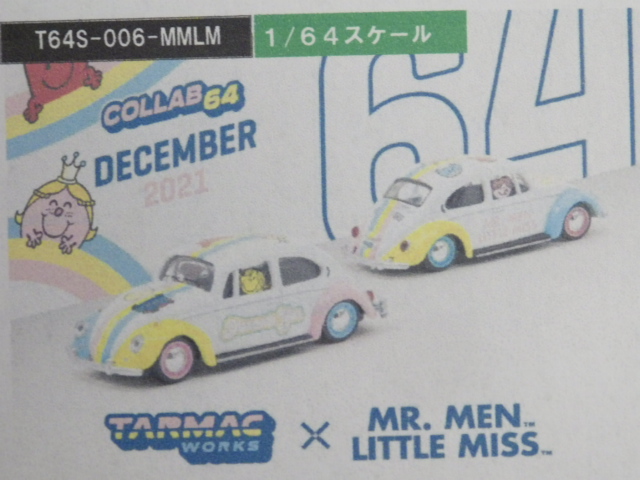 1/64 TARMAC×Mr.MEN LITTLE MISS　Volkswagen Beetle Mr.Men Little Miss