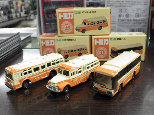 特注トミカ 江ノ電 ボンネットバス、旧社名路線バス、路線バス 合計3台セット