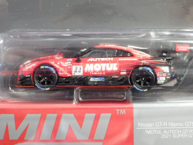 1/64 MINI GT 595 日産GT-R Nismo GT500 モチュールオーテック GT-R スーパーGT2021 #23【左ハンドル仕様】