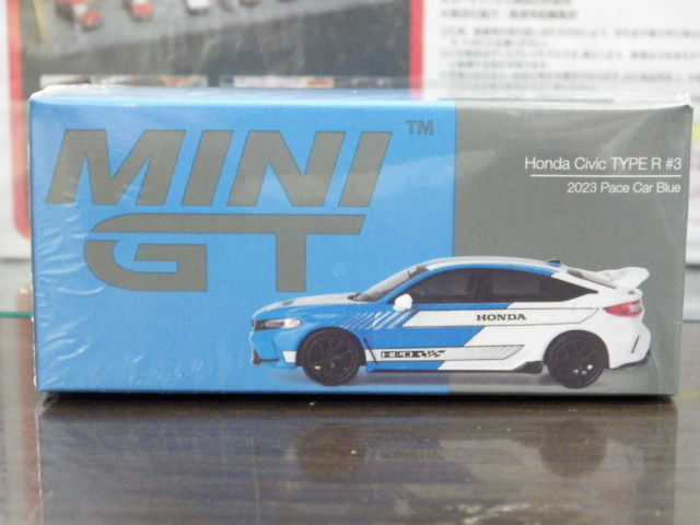 1/64 MINI GT 753 ホンダ シビック Type R 2023 ペースカー ブルー【 左ハンドル仕様】 1/64 MINI GT 753 ホンダ シビック Type R 2023 ペースカー ブルー【 左ハンドル仕様】