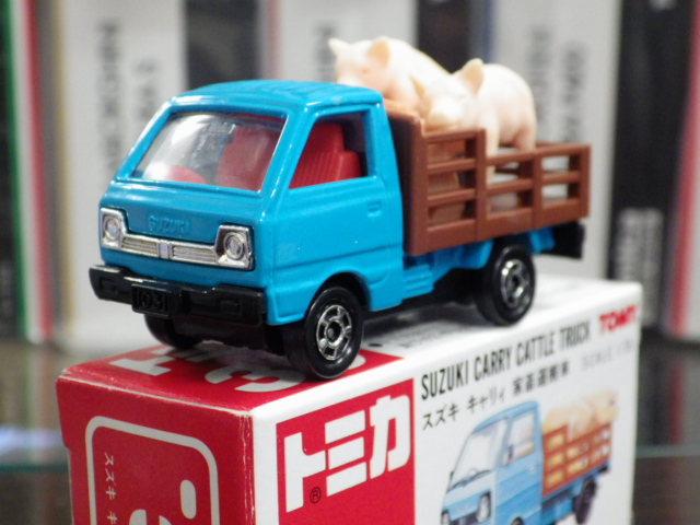 トミカ 39 スズキ キャリィ 家畜運搬車【水色/豚付き】